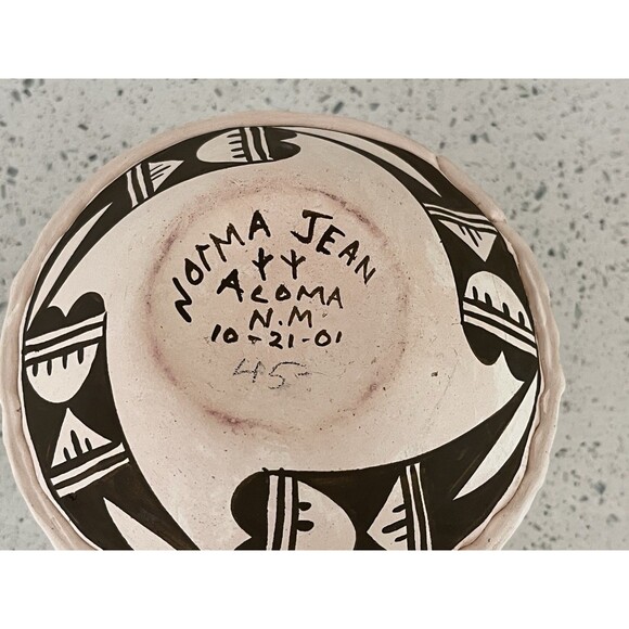 Norma Jean Ortiz Acoma N.M. Native Am Bowl Pottery New Mexico Signed Vintage - Picture 8 of 9